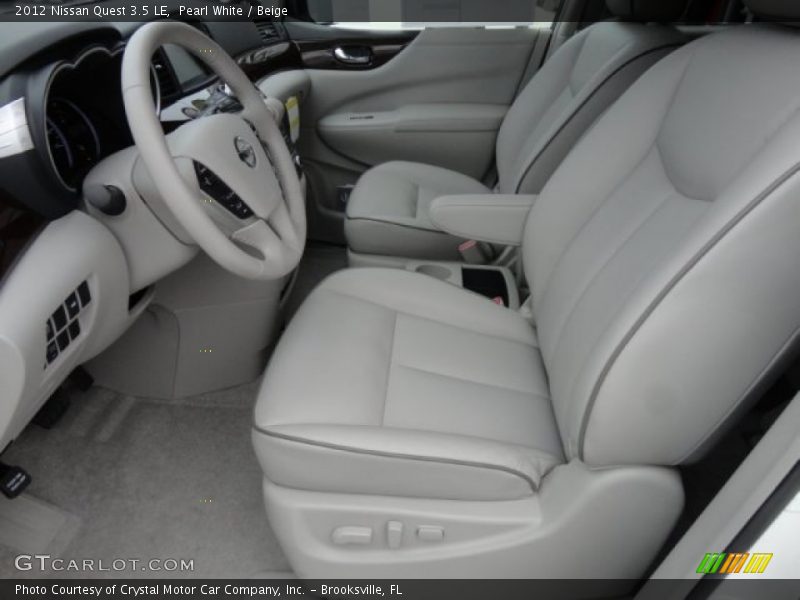 Pearl White / Beige 2012 Nissan Quest 3.5 LE