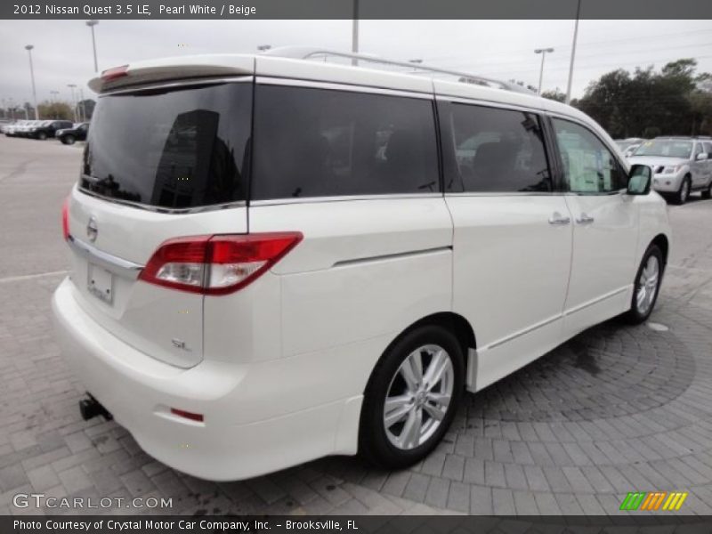 Pearl White / Beige 2012 Nissan Quest 3.5 LE