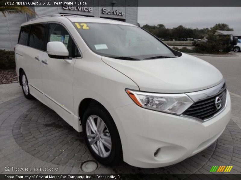 Pearl White / Beige 2012 Nissan Quest 3.5 LE