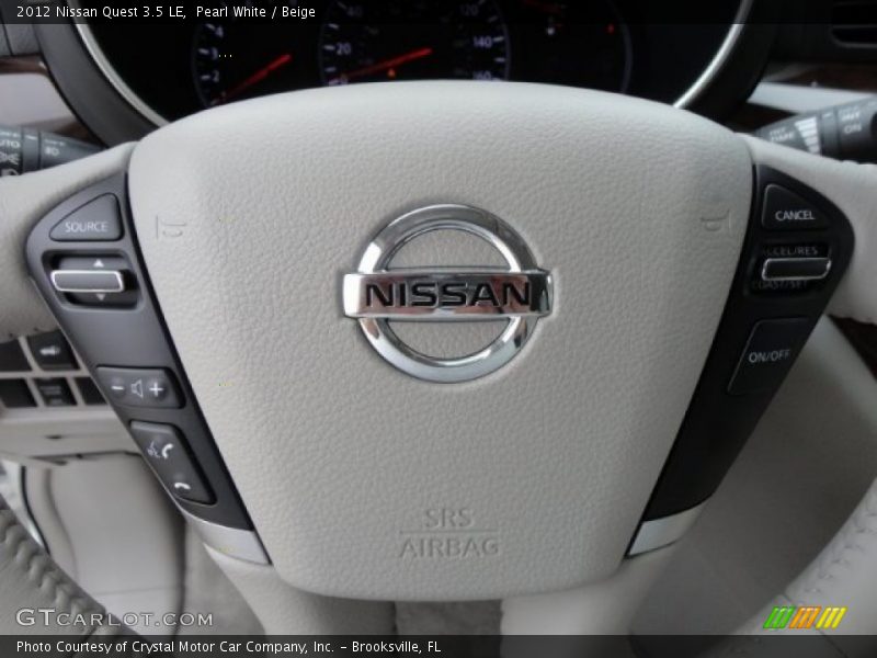 Pearl White / Beige 2012 Nissan Quest 3.5 LE
