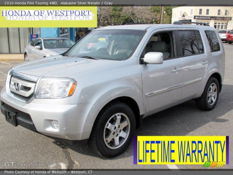 Alabaster Silver Metallic / Gray 2010 Honda Pilot Touring 4WD