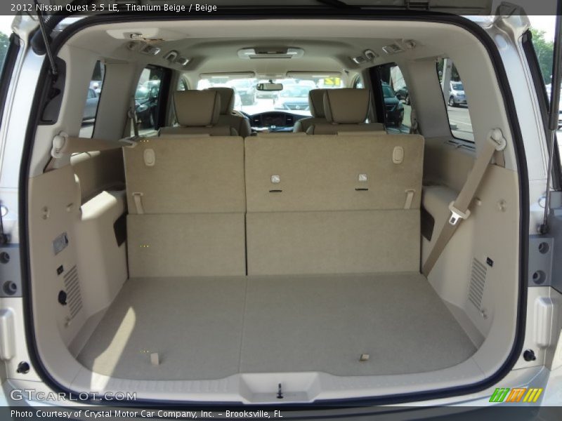  2012 Quest 3.5 LE Trunk