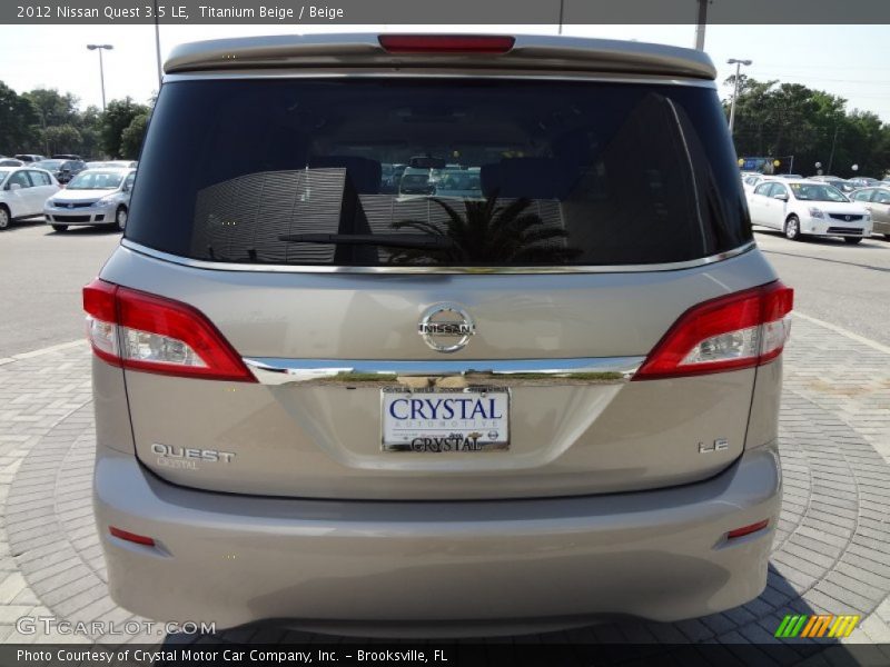 Titanium Beige / Beige 2012 Nissan Quest 3.5 LE