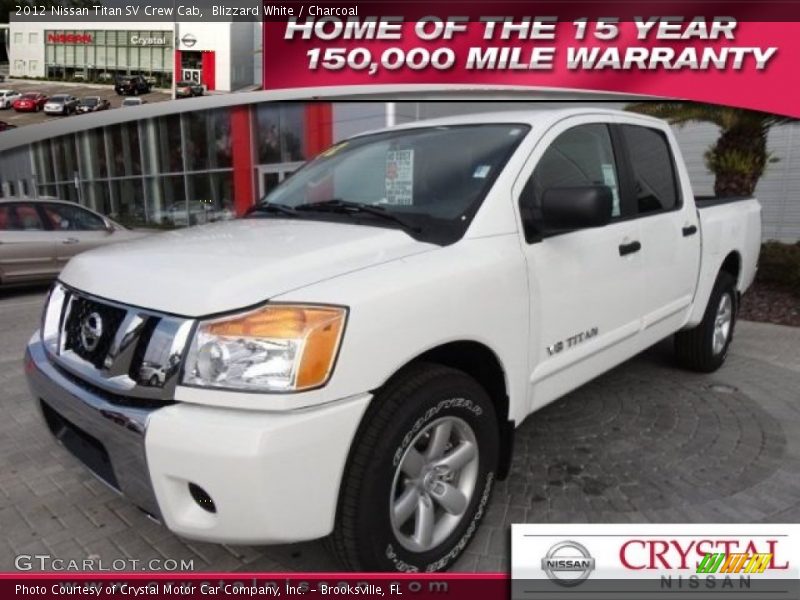 Blizzard White / Charcoal 2012 Nissan Titan SV Crew Cab