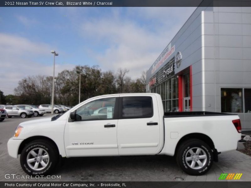 Blizzard White / Charcoal 2012 Nissan Titan SV Crew Cab