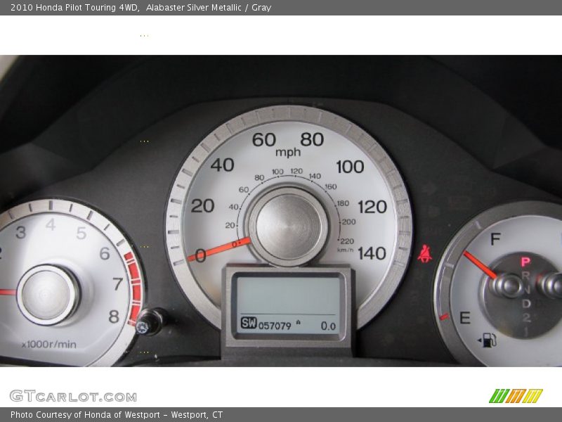 Alabaster Silver Metallic / Gray 2010 Honda Pilot Touring 4WD
