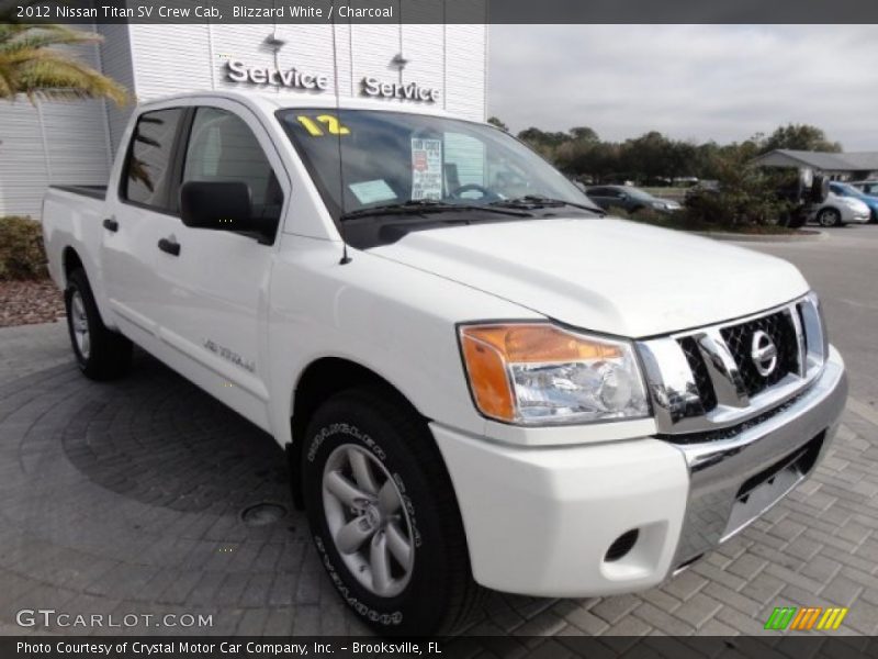 Blizzard White / Charcoal 2012 Nissan Titan SV Crew Cab