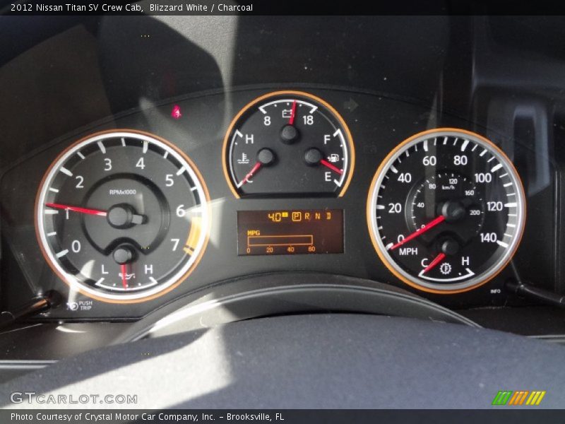 Blizzard White / Charcoal 2012 Nissan Titan SV Crew Cab