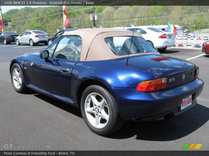 Montreal Blue Metallic / Beige 1998 BMW Z3 2.8 Roadster
