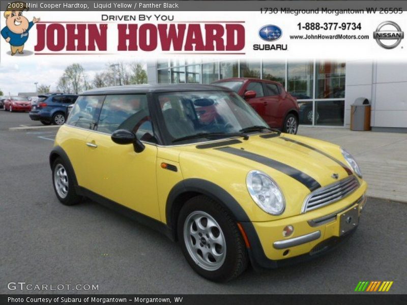 Liquid Yellow / Panther Black 2003 Mini Cooper Hardtop