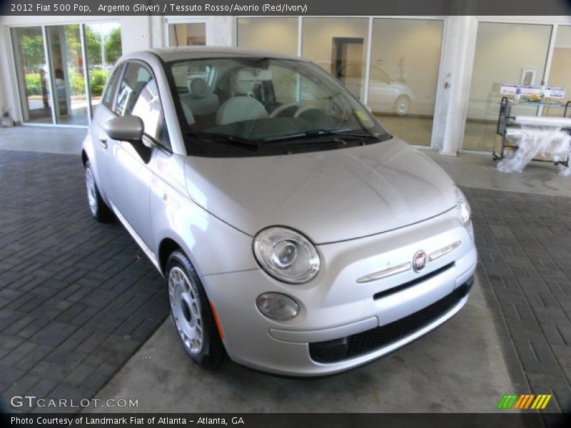 Argento (Silver) / Tessuto Rosso/Avorio (Red/Ivory) 2012 Fiat 500 Pop