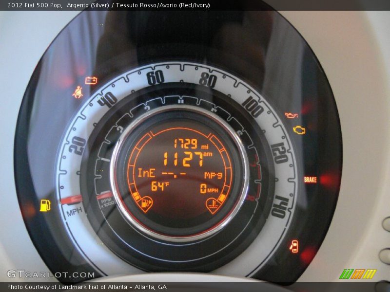 Argento (Silver) / Tessuto Rosso/Avorio (Red/Ivory) 2012 Fiat 500 Pop