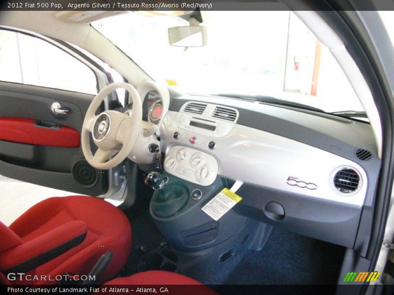 Argento (Silver) / Tessuto Rosso/Avorio (Red/Ivory) 2012 Fiat 500 Pop