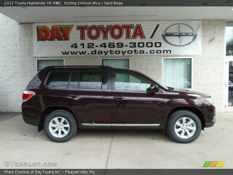 Sizzling Crimson Mica / Sand Beige 2012 Toyota Highlander V6 4WD