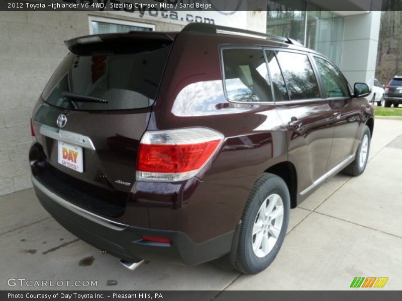 Sizzling Crimson Mica / Sand Beige 2012 Toyota Highlander V6 4WD