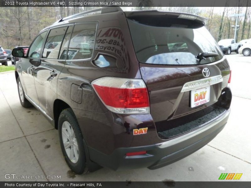 Sizzling Crimson Mica / Sand Beige 2012 Toyota Highlander V6 4WD