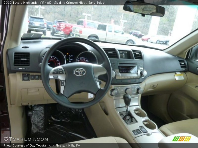 Sizzling Crimson Mica / Sand Beige 2012 Toyota Highlander V6 4WD