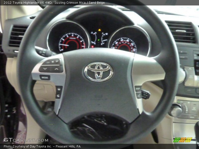 Sizzling Crimson Mica / Sand Beige 2012 Toyota Highlander V6 4WD