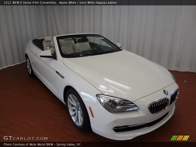 Alpine White / Ivory White Nappa Leather 2012 BMW 6 Series 640i Convertible