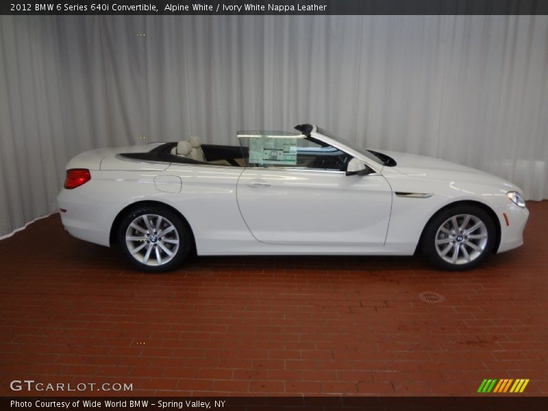 Alpine White / Ivory White Nappa Leather 2012 BMW 6 Series 640i Convertible