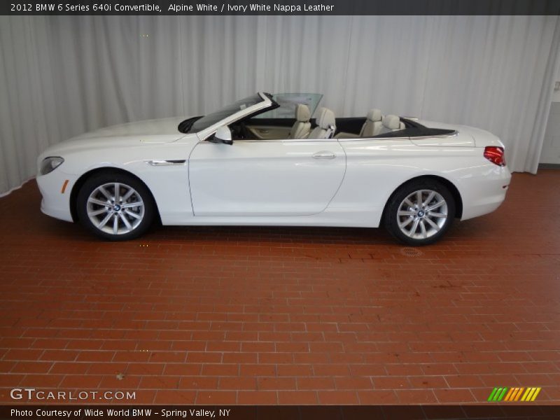 Alpine White / Ivory White Nappa Leather 2012 BMW 6 Series 640i Convertible