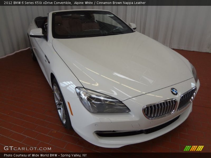 Alpine White / Cinnamon Brown Nappa Leather 2012 BMW 6 Series 650i xDrive Convertible