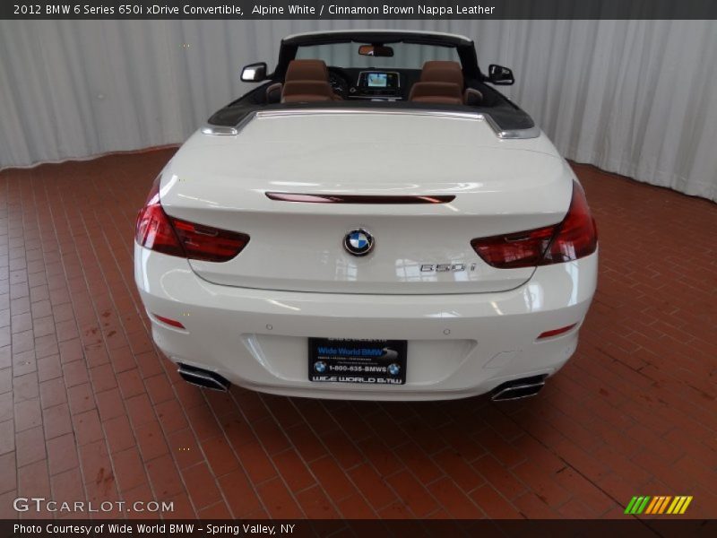 Alpine White / Cinnamon Brown Nappa Leather 2012 BMW 6 Series 650i xDrive Convertible