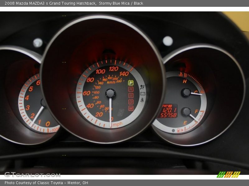 Stormy Blue Mica / Black 2008 Mazda MAZDA3 s Grand Touring Hatchback