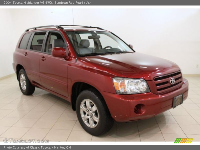 Sundown Red Pearl / Ash 2004 Toyota Highlander V6 4WD
