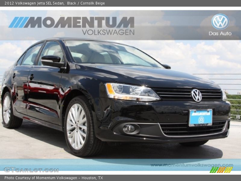Black / Cornsilk Beige 2012 Volkswagen Jetta SEL Sedan