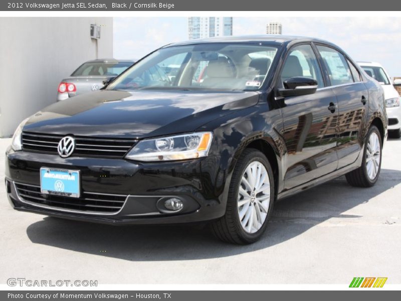 Black / Cornsilk Beige 2012 Volkswagen Jetta SEL Sedan