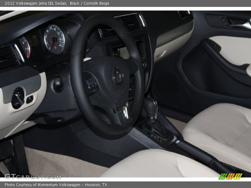 Black / Cornsilk Beige 2012 Volkswagen Jetta SEL Sedan