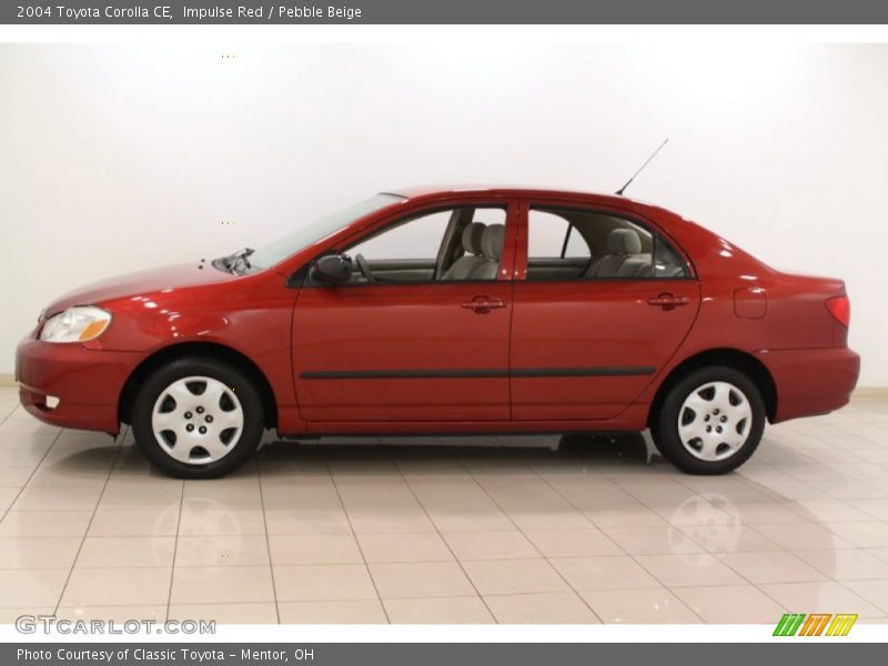 Impulse Red / Pebble Beige 2004 Toyota Corolla CE