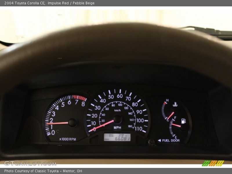 Impulse Red / Pebble Beige 2004 Toyota Corolla CE
