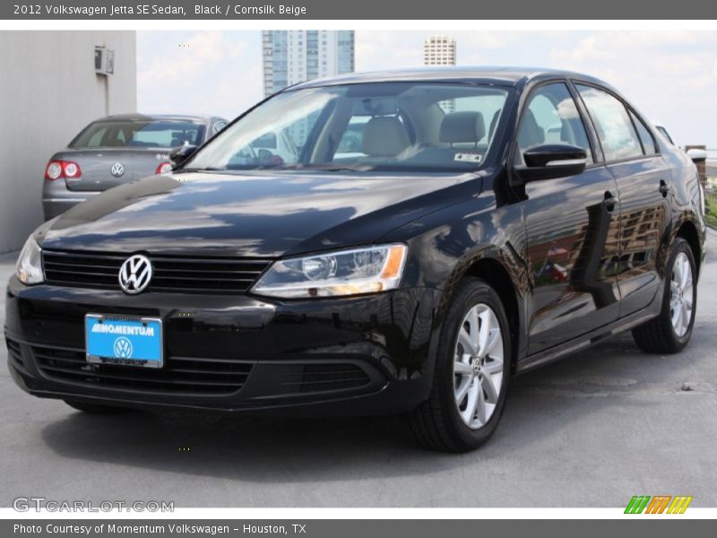 Black / Cornsilk Beige 2012 Volkswagen Jetta SE Sedan