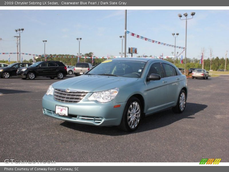 Clearwater Blue Pearl / Dark Slate Gray 2009 Chrysler Sebring LX Sedan