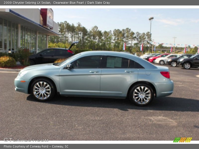 Clearwater Blue Pearl / Dark Slate Gray 2009 Chrysler Sebring LX Sedan