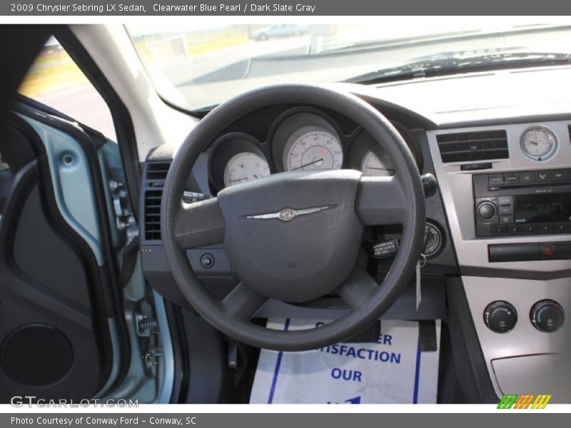 Clearwater Blue Pearl / Dark Slate Gray 2009 Chrysler Sebring LX Sedan