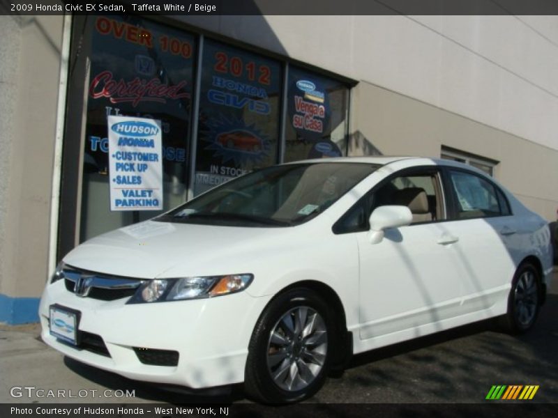 Taffeta White / Beige 2009 Honda Civic EX Sedan