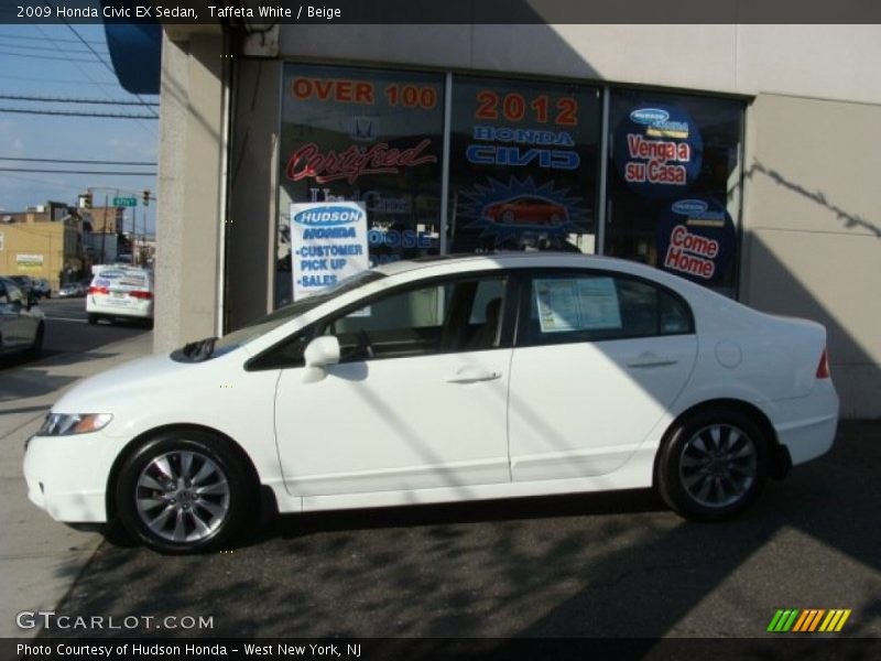 Taffeta White / Beige 2009 Honda Civic EX Sedan