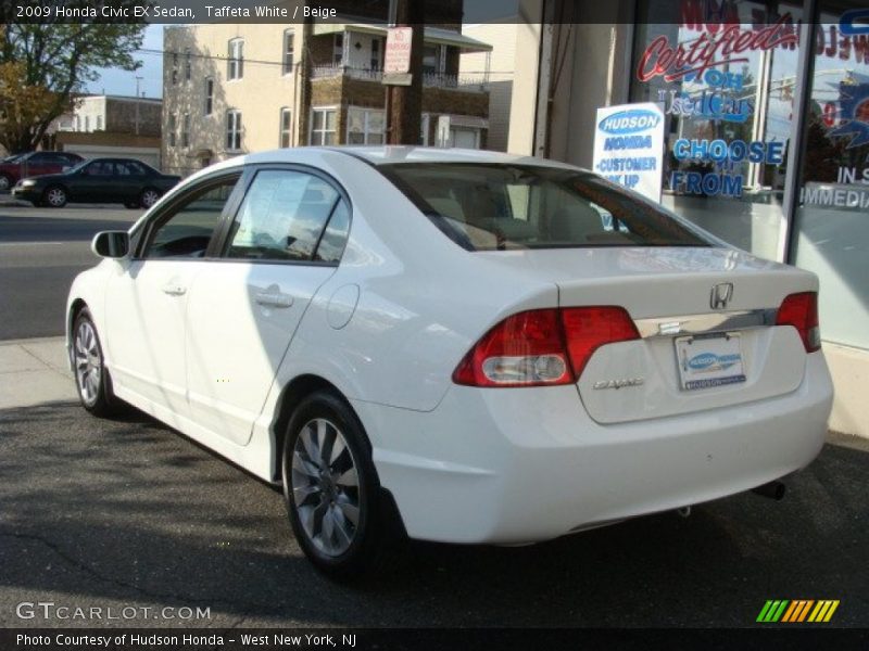 Taffeta White / Beige 2009 Honda Civic EX Sedan