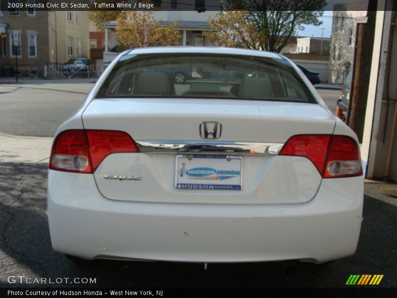 Taffeta White / Beige 2009 Honda Civic EX Sedan