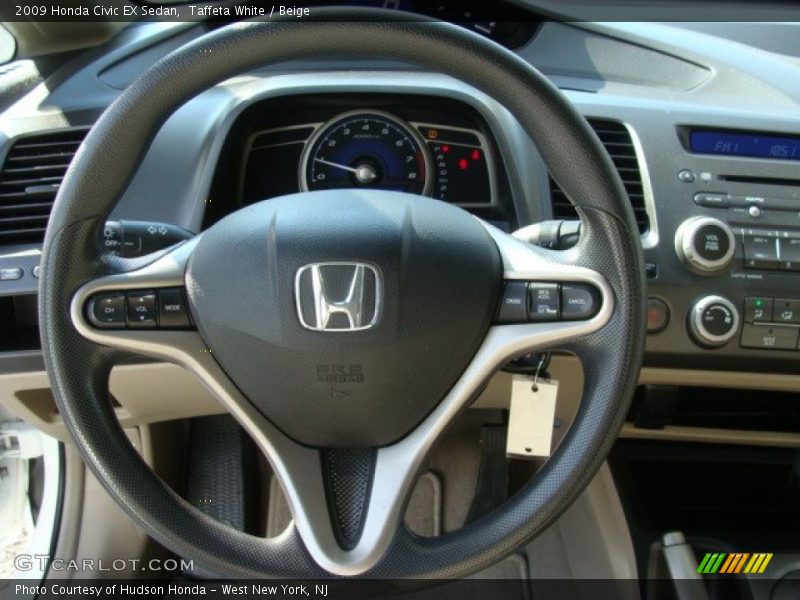Taffeta White / Beige 2009 Honda Civic EX Sedan