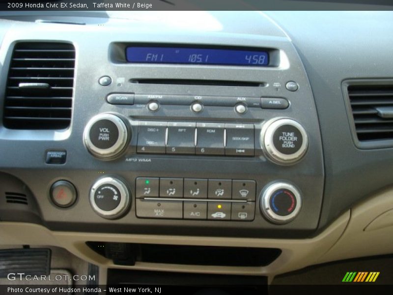 Taffeta White / Beige 2009 Honda Civic EX Sedan