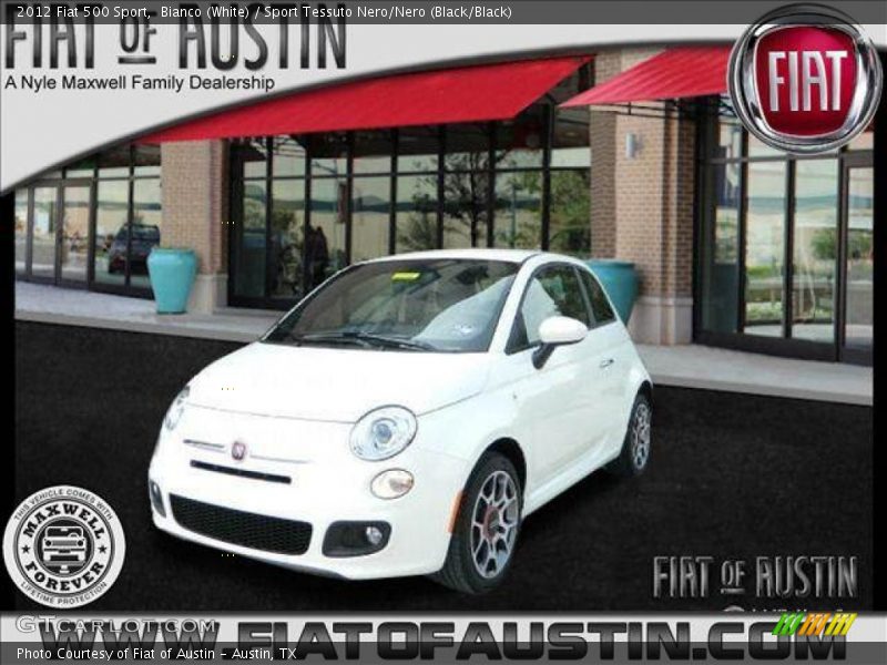 Bianco (White) / Sport Tessuto Nero/Nero (Black/Black) 2012 Fiat 500 Sport