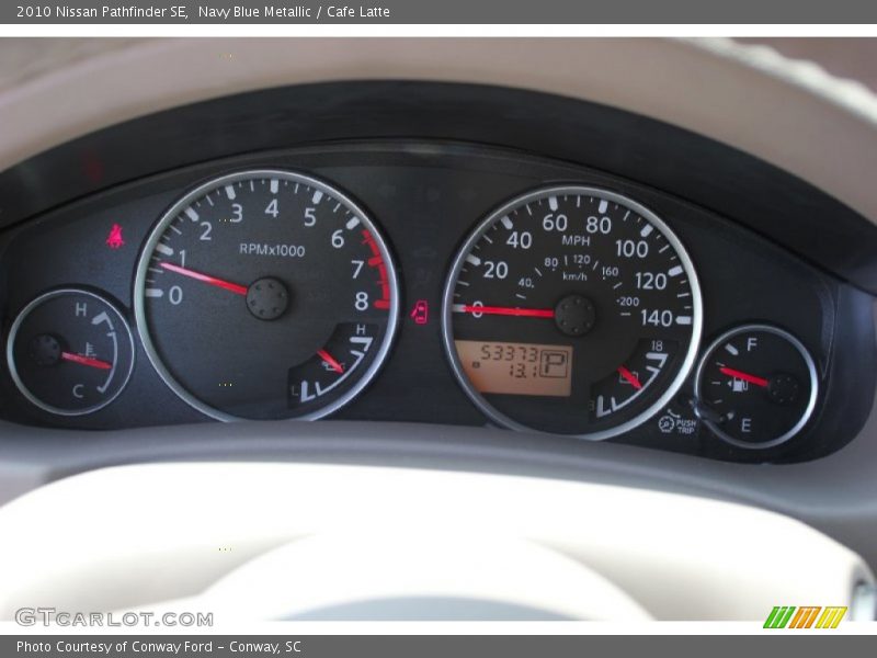 Navy Blue Metallic / Cafe Latte 2010 Nissan Pathfinder SE