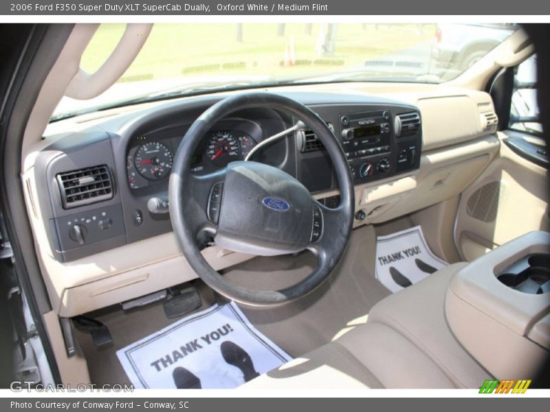 Oxford White / Medium Flint 2006 Ford F350 Super Duty XLT SuperCab Dually