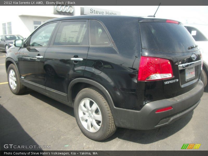Ebony Black / Black 2012 Kia Sorento LX AWD
