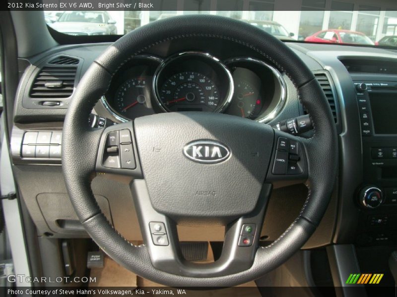 Bright Silver / Black 2012 Kia Sorento EX V6 AWD