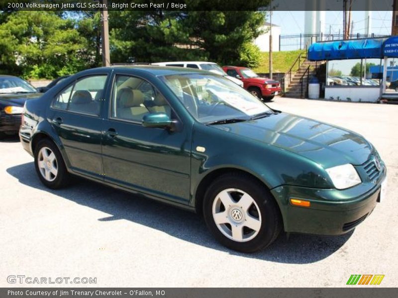 Bright Green Pearl / Beige 2000 Volkswagen Jetta GLS Sedan